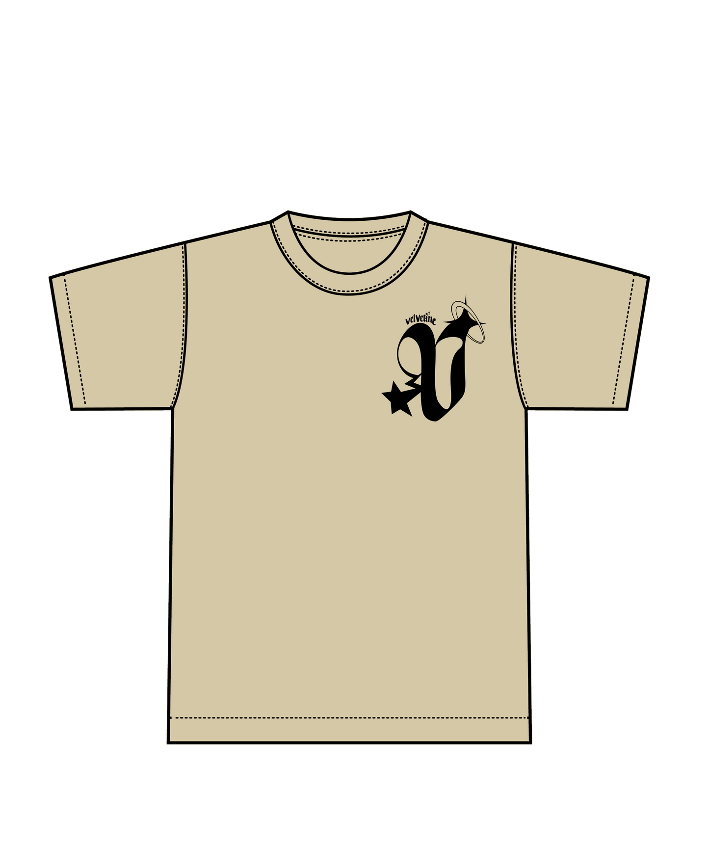 Short Sleeve Beige T-Shirt